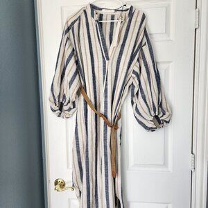 NWT Airy Striped Shirtdress with Belt Sz S
